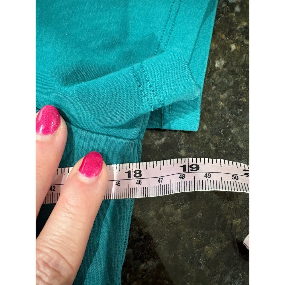 L.L.Bean T-Shirt Womens XS Petite Teal Green Crew Neck Short Sleeve Casual - Picture 6 of 6